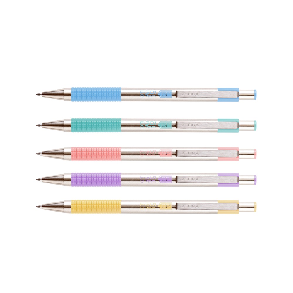 Golyóstoll 0,7mm, pasztell zöld test, Zebra F-301, írásszín kék - Image 2
