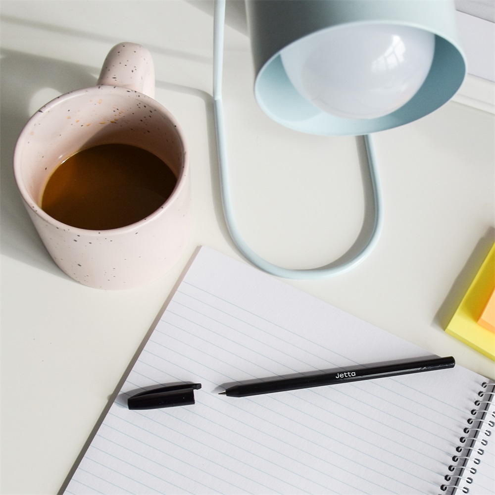 Golyóstoll 0,7mm eldobható, hatszögletű test kupakos Bluering® Jetta, írásszín fekete - Image 3