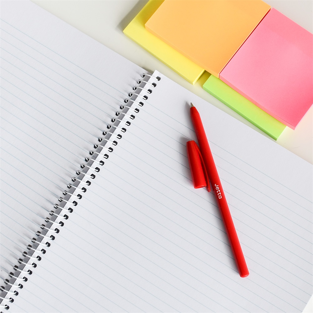 Golyóstoll 0,7mm eldobható, hatszögletű test kupakos Bluering® Jetta, írásszín piros - Image 3