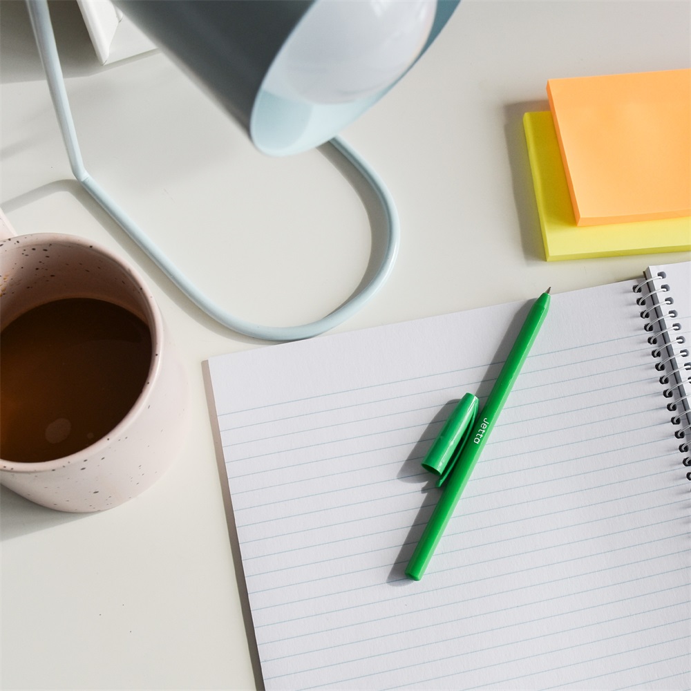 Golyóstoll 0,7mm eldobható, hatszögletű test kupakos Bluering® Jetta, írásszín zöld - Image 3