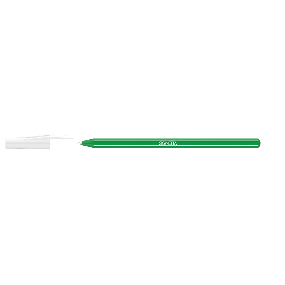 Golyóstoll 0,7mm, kupakos, Ico Signetta, írásszín zöld