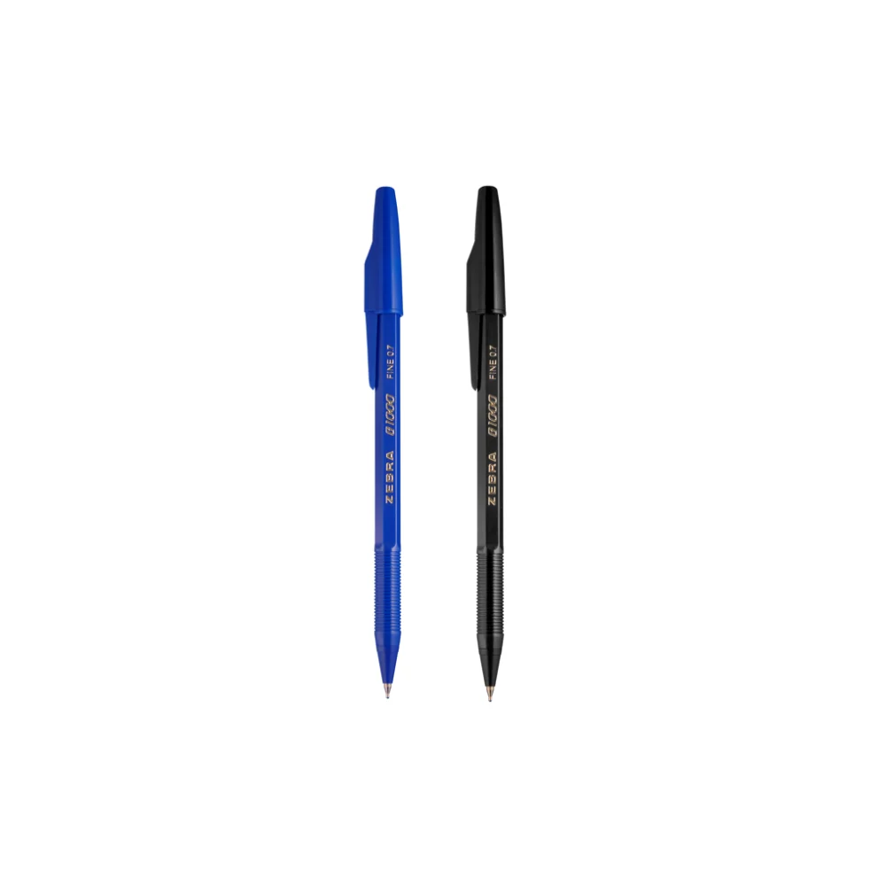 Golyóstoll 0,7mm, kupakos, kék B1000 Zebra, írásszín kék - Image 2