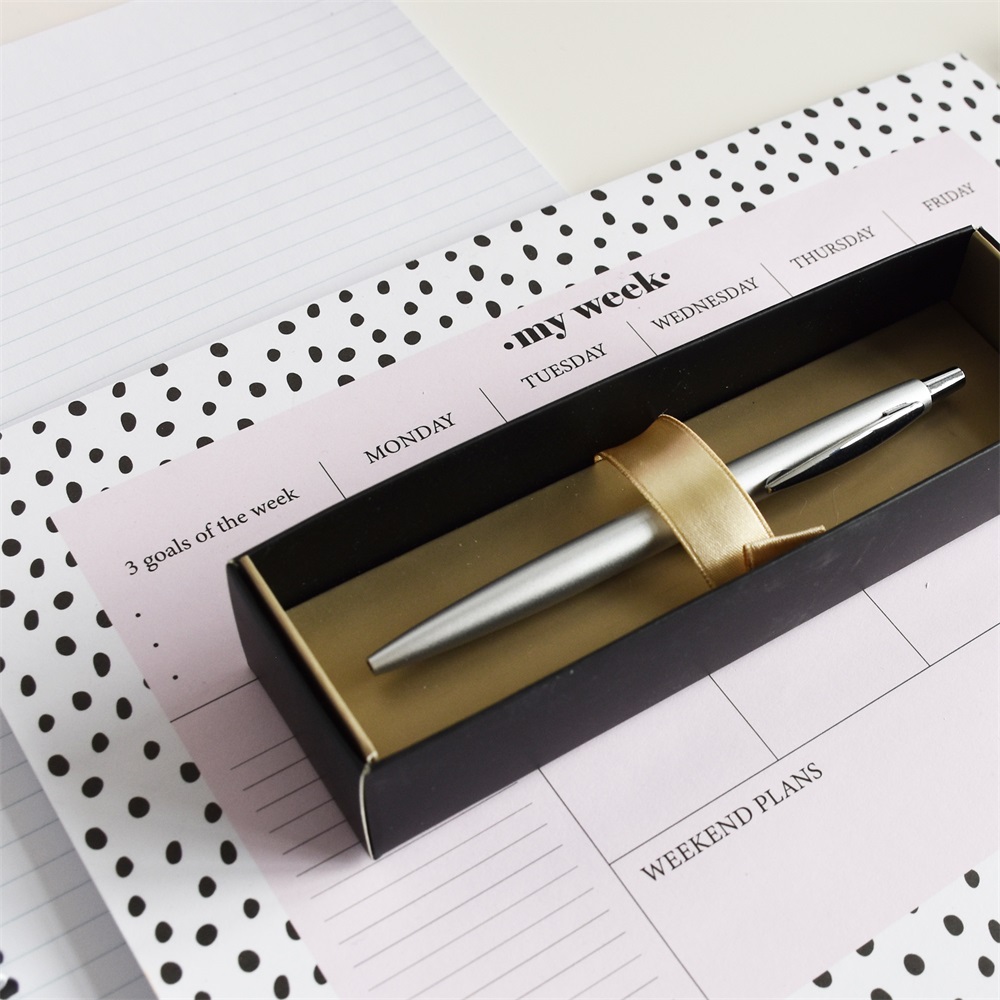 Golyóstoll 0,8mm, fém, rozsdamentes acél test, díszdobozban Bluering® Metal, írásszín kék - Image 10