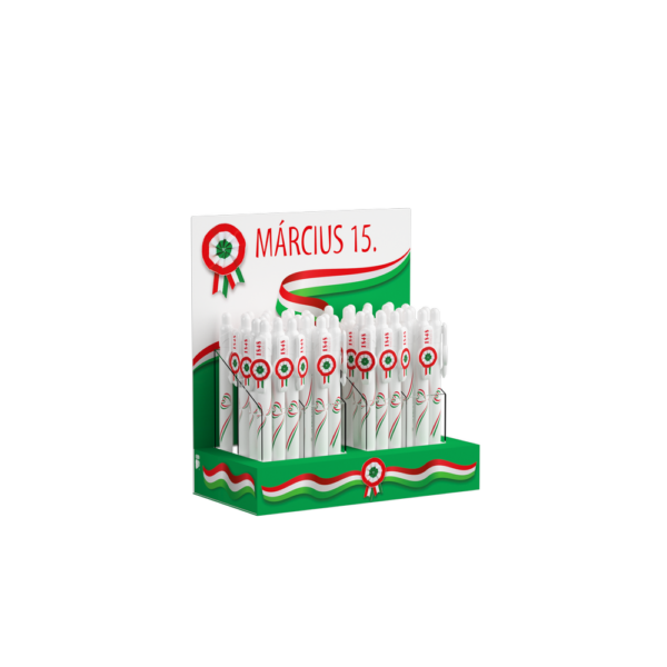 Golyóstoll 0,8mm, nyomógombos Ico kokárdás, 48 db/display, írásszín kék