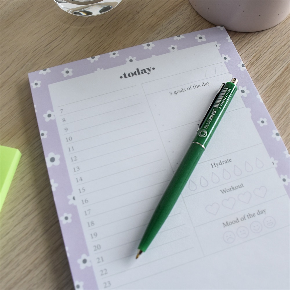 Golyóstoll 0,8mm, nyomógombos műanyag zöld test, Bluering® Z3, írásszín zöld - Image 4