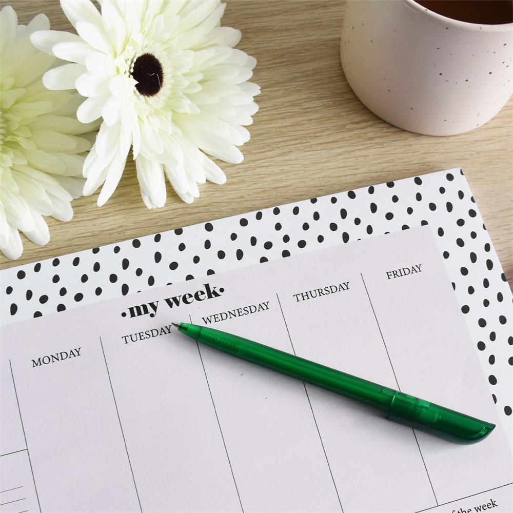 Golyóstoll 0,8mm, nyomógombos műanyag zöld test, S88, Bluering® írásszín zöld - Image 3