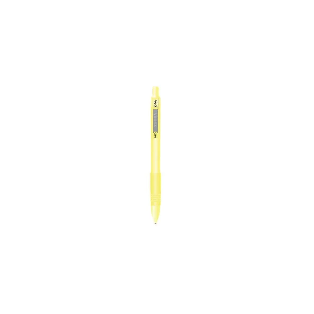 Golyóstoll 1 mm, sárga tolltest, Zebra Z-Grip Pastel, írásszín kék