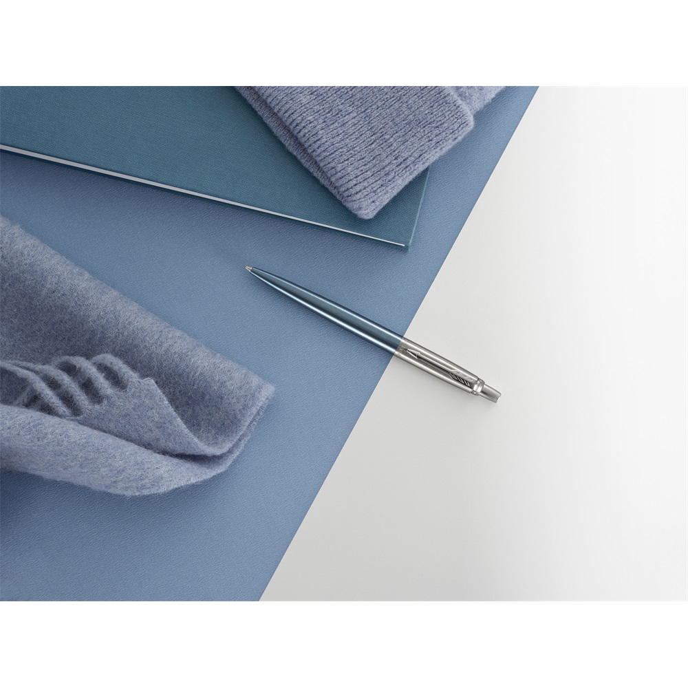 Golyóstoll Waterloo kék/fém test, ezüst klipsz 1953191 Parker Royal Jotter, írásszín kék - Image 4