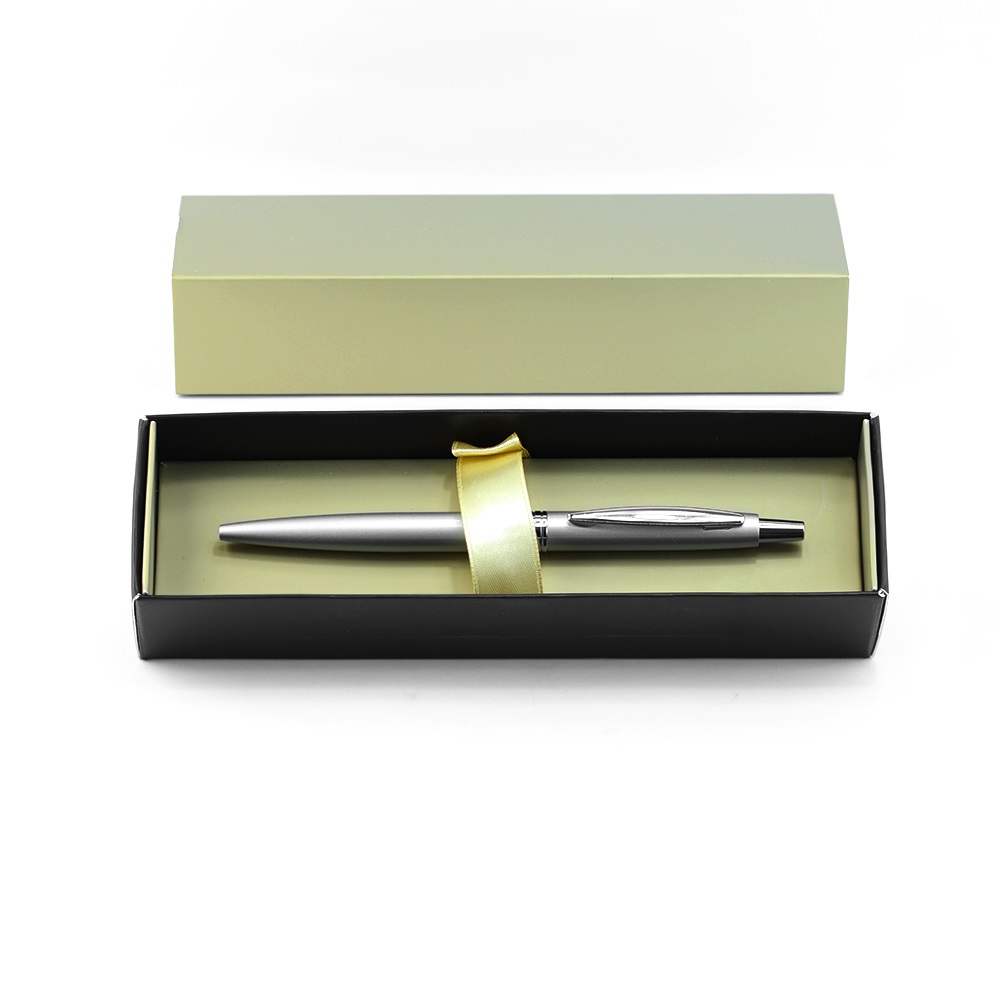 Golyóstoll 0,8mm, fém, rozsdamentes acél test, díszdobozban Bluering® Metal, írásszín kék - Image 2