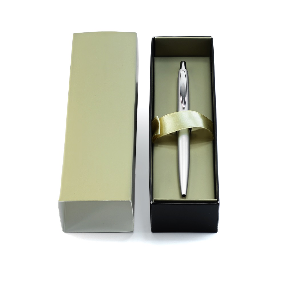 Golyóstoll 0,8mm, fém, rozsdamentes acél test, díszdobozban Bluering® Metal, írásszín kék - Image 4