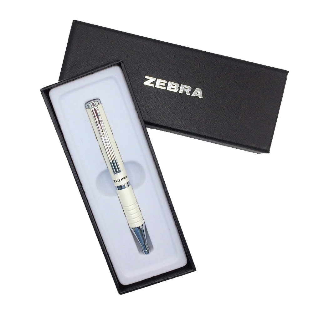 Golyóstoll metál fehér test, Zebra SLF1, írásszín kék - Image 2