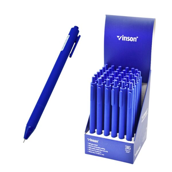 Golyóstoll nyomógombos 0,7mm Vinson Connect S1 kék test