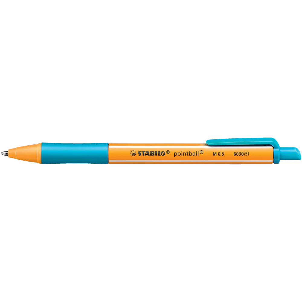 Golyóstoll nyomógombos 0,5mm, Stabilo pointball 6030/51, írásszín türkiz