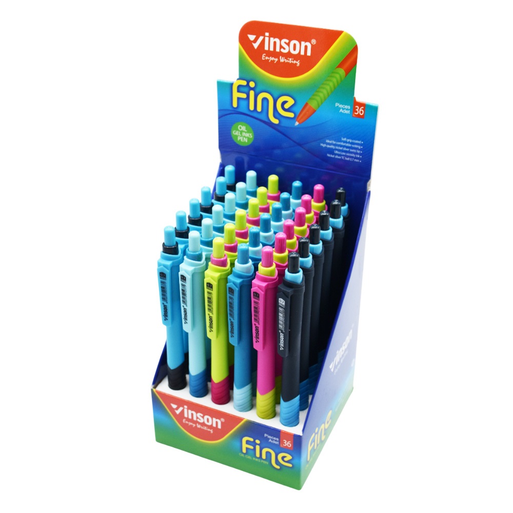 Golyóstoll nyomógombos 0,7mm Vinson 5237 Fine vegyes displ 36 db/display - Image 2