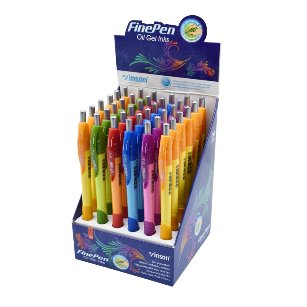 Golyóstoll nyomógombos 0,7mm Vinson 8501 vegyes test displ 36 db/display - Image 2