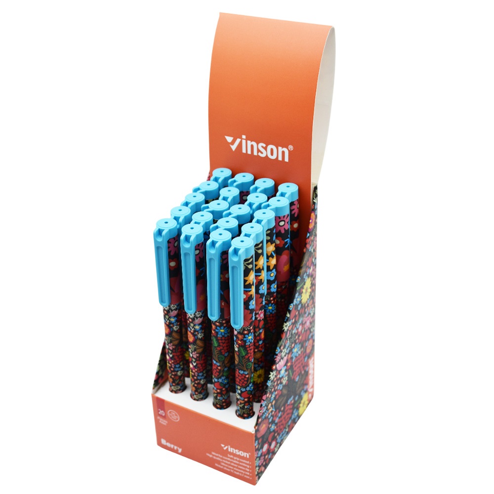 Golyóstoll kupakos, 0,7mm Vinson Berry A186 vegyes test displ 20 db/display - Image 2