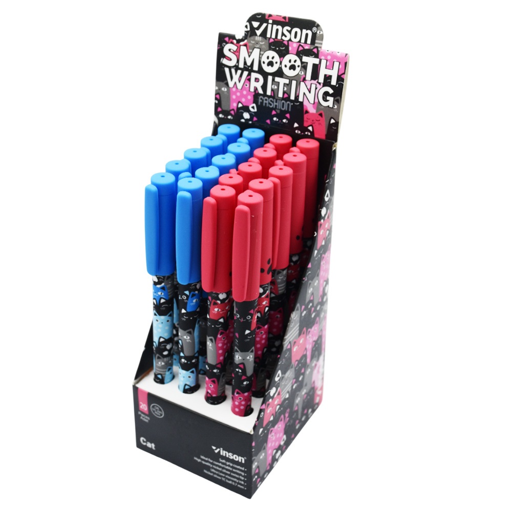 Golyóstoll kupakos, 0,7mm Vinson Cat A27 vegyes test displ 20 db/display - Image 2