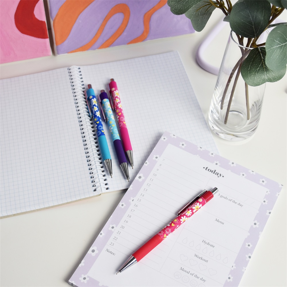 Golyóstoll nyomógombos 0,7mm Vinson Daisy 206 vegyes test displ 24 db/display - Image 3