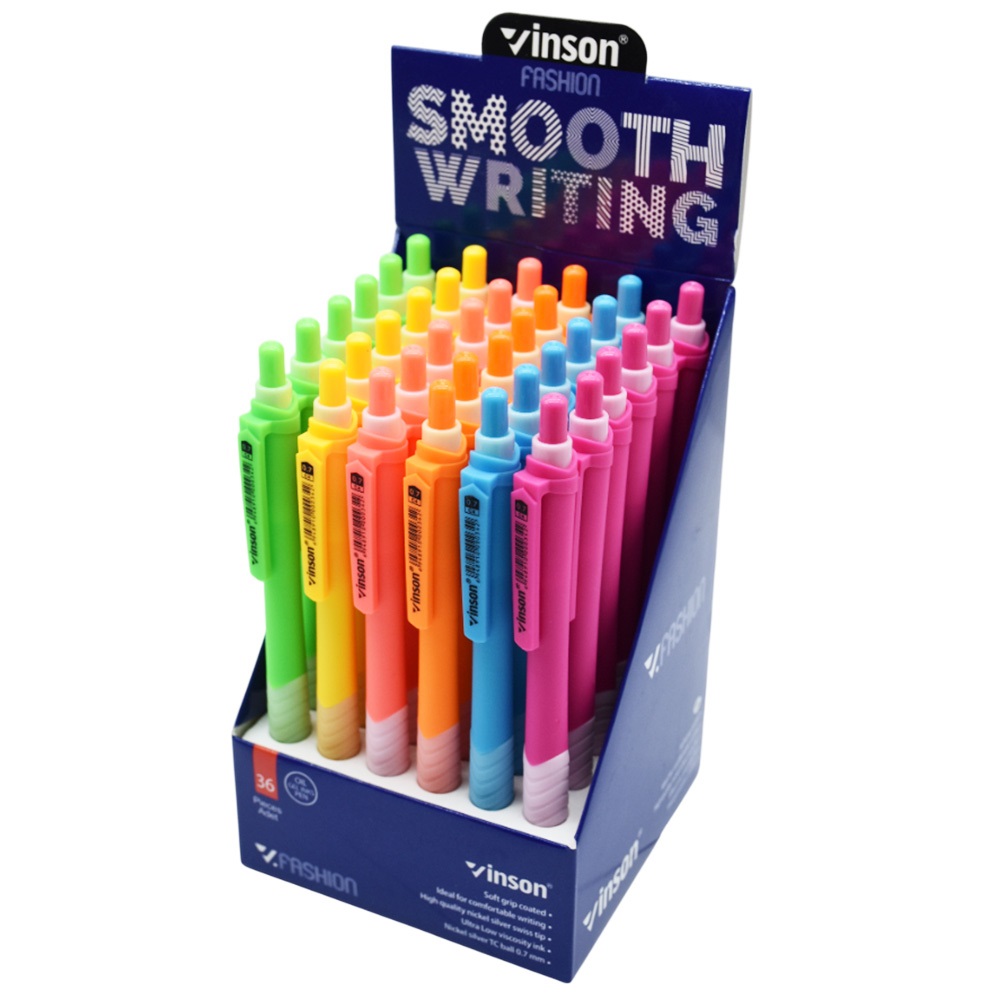 Golyóstoll nyomógombos 0,7mm Vinson Fashion C4 vegyes displ 36 db - Image 2