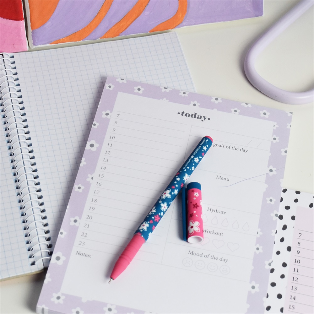 Golyóstoll kupakos, 0,7mm Vinson Flower A18 vegyes test displ 20 db/display - Image 3