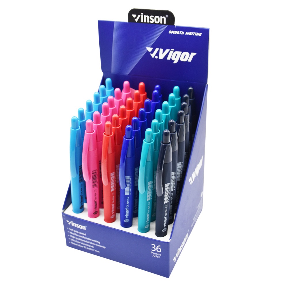 Golyóstoll nyomógombos 0,7mm Vinson G2 vegyes test displ 36 db/display - Image 2