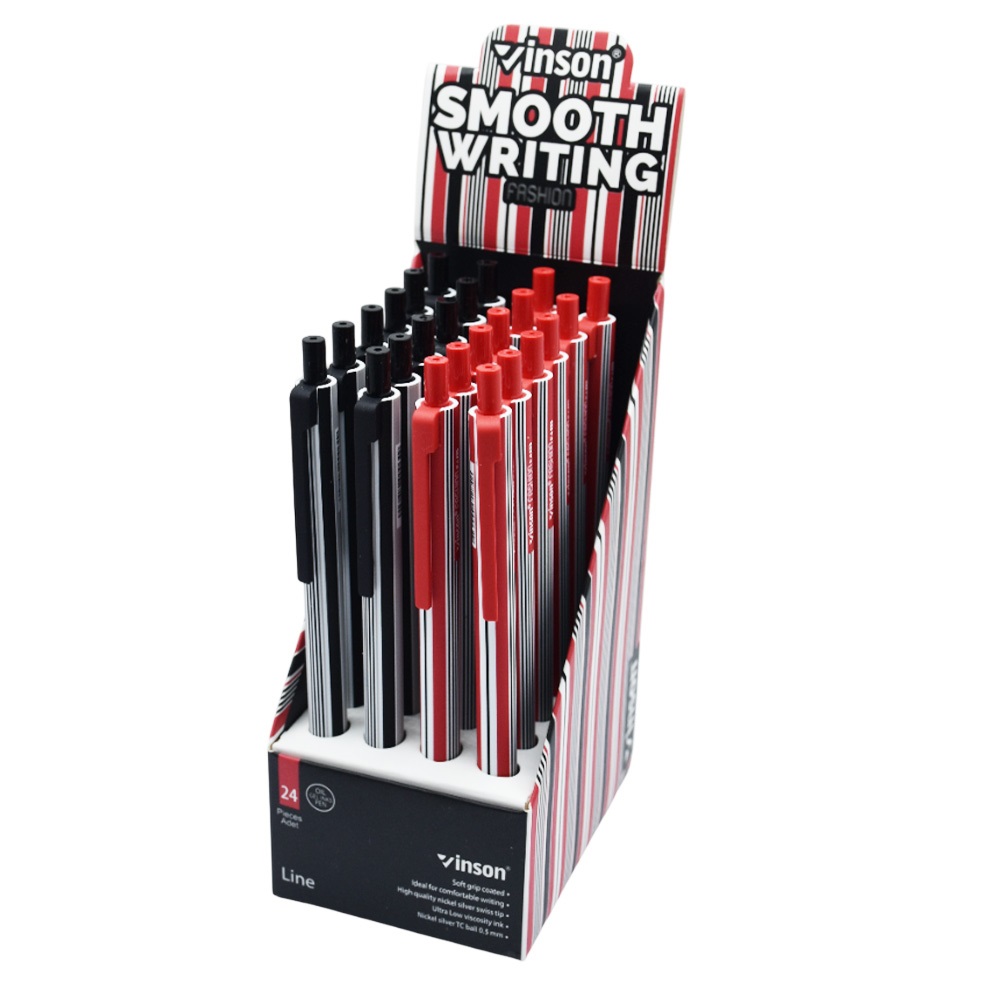 Golyóstoll nyomógombos 0,7mm Vinson Line F4 vegyes test displ 24 db/display - Image 2