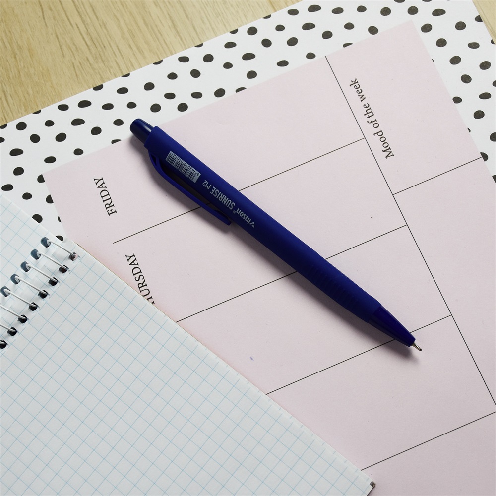 Golyóstoll nyomógombos 0,7mm Vinson Sunrise P12 kék test displ 36 db/display - Image 3