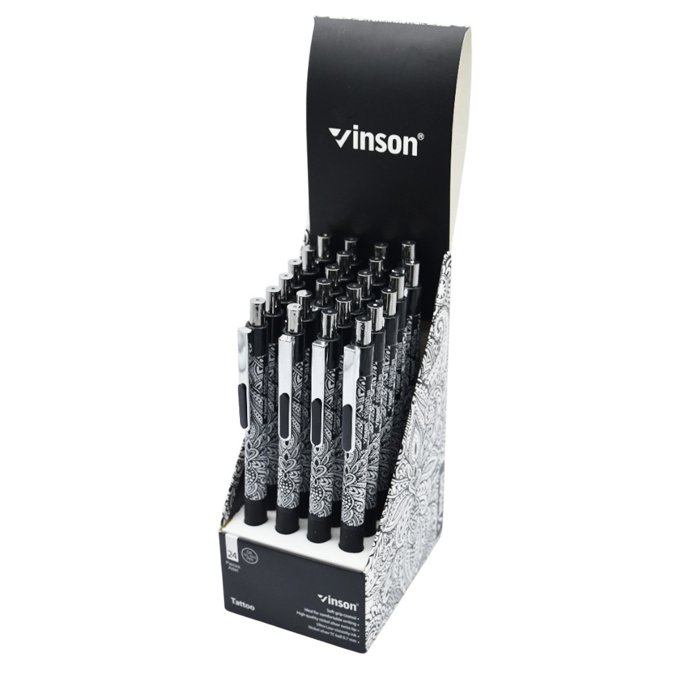 Golyóstoll nyomógombos 0,7mm Vinson Tattoo 103 vegyes test displ 24 db/display - Image 2