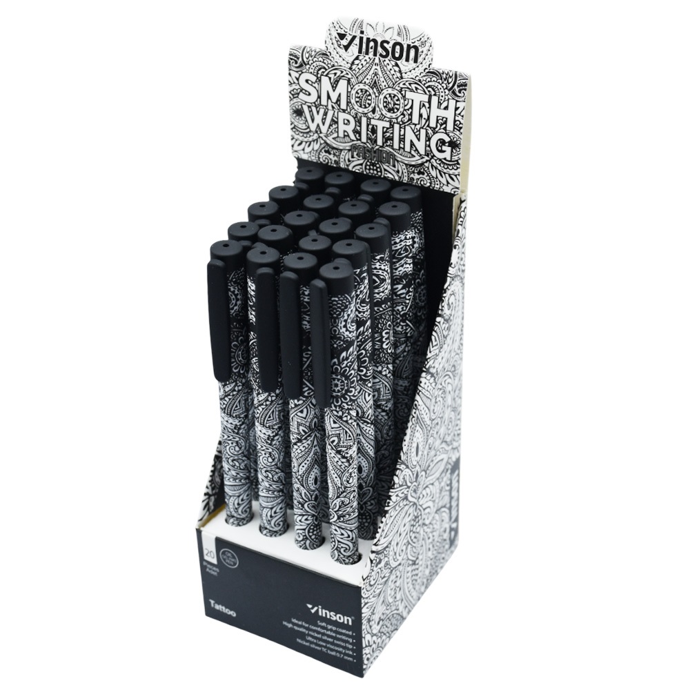 Golyóstoll kupakos, 0,7mm Vinson Tattoo A3 vegyes test displ 20 db/display - Image 2