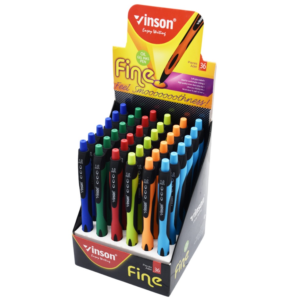 Golyóstoll nyomógombos 1,0mm Vinson Fine 1008 vegyes displ 36 db/display - Image 3