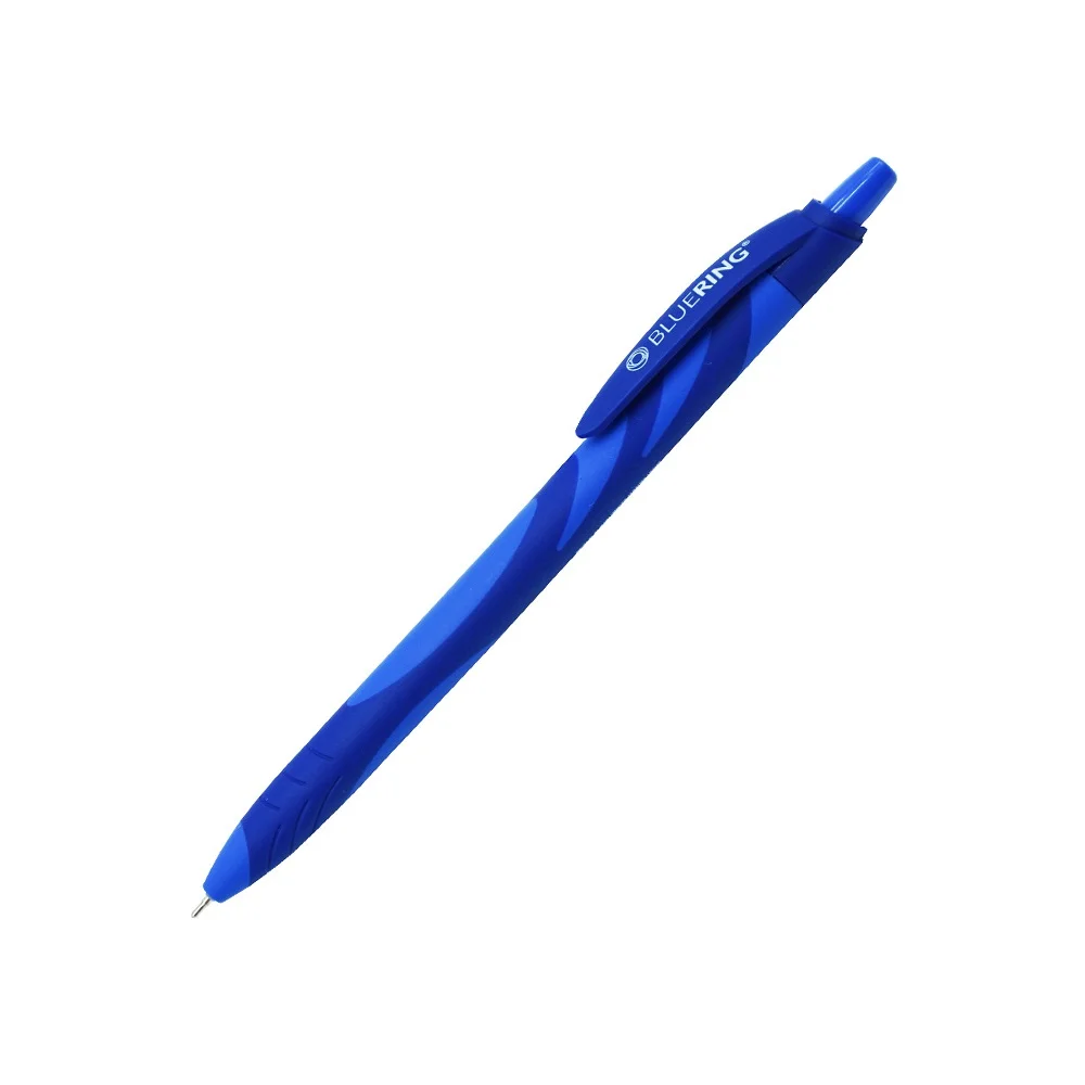 Golyóstoll nyomógombos gumírozott vegyes test, Bluering® F20, írásszín kék