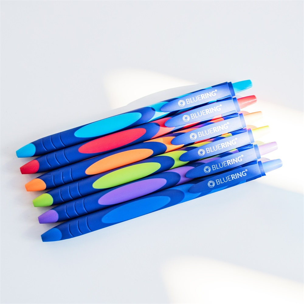 Golyóstoll nyomógombos gumírozott vegyes test, Bluering® F20, írásszín kék - Image 2