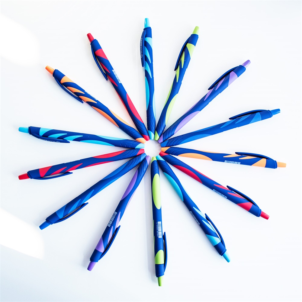 Golyóstoll nyomógombos gumírozott vegyes test, Bluering® F20, írásszín kék - Image 3