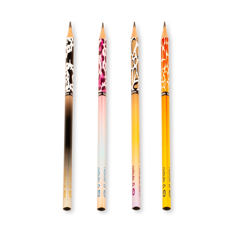 Grafitceruza HB, háromszögletű, 72 db/doboz, Nebulo, vegyes minták, Állatmintás - Image 2