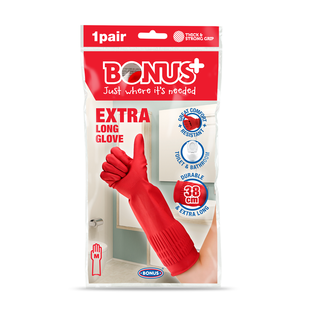 Gumikesztyű extra hosszú 38 cm-es hossz M HoReCa Bonus+ B050 - Image 2