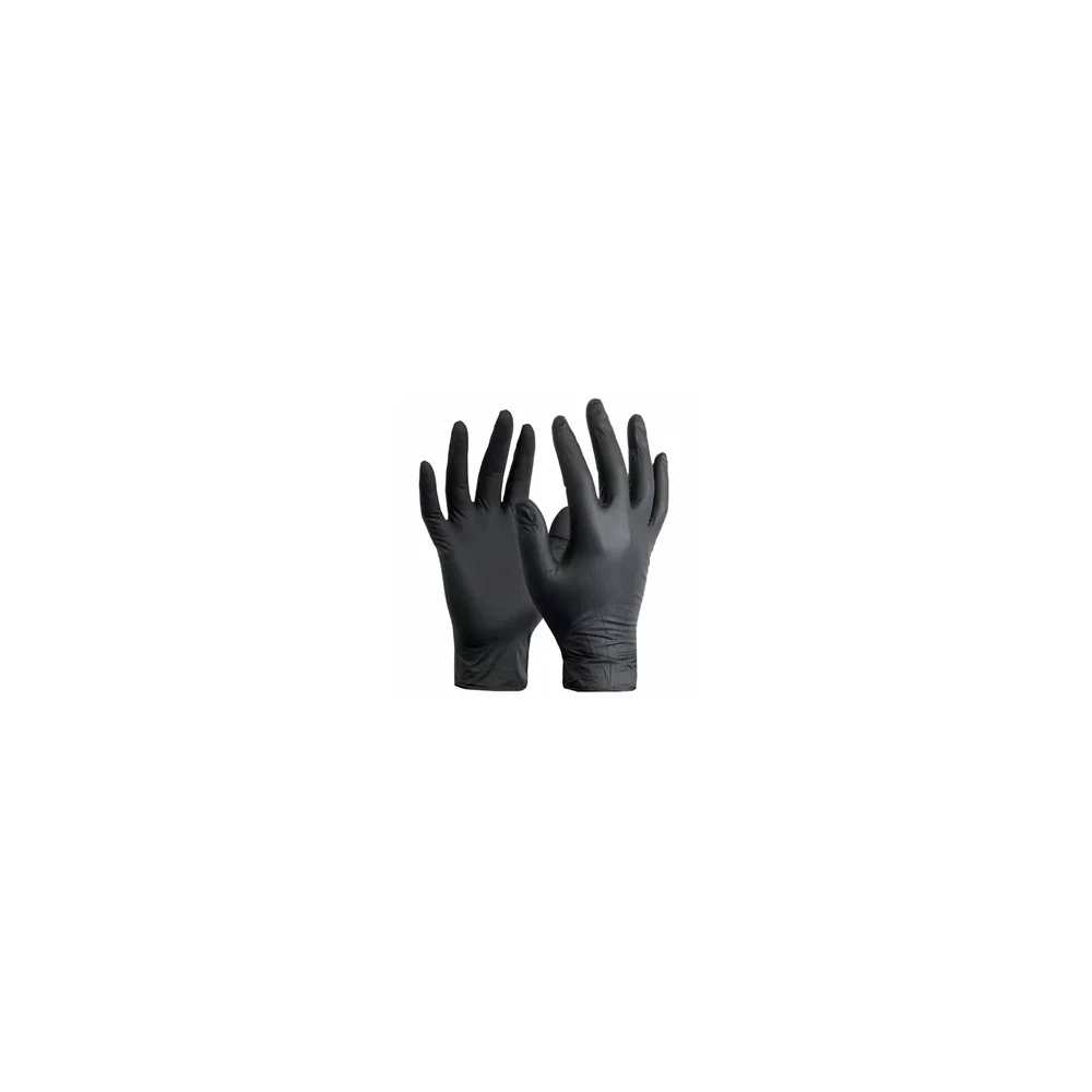Gumikesztyű nitril púdermentes M 100 db/doboz, GMT Super Gloves fekete