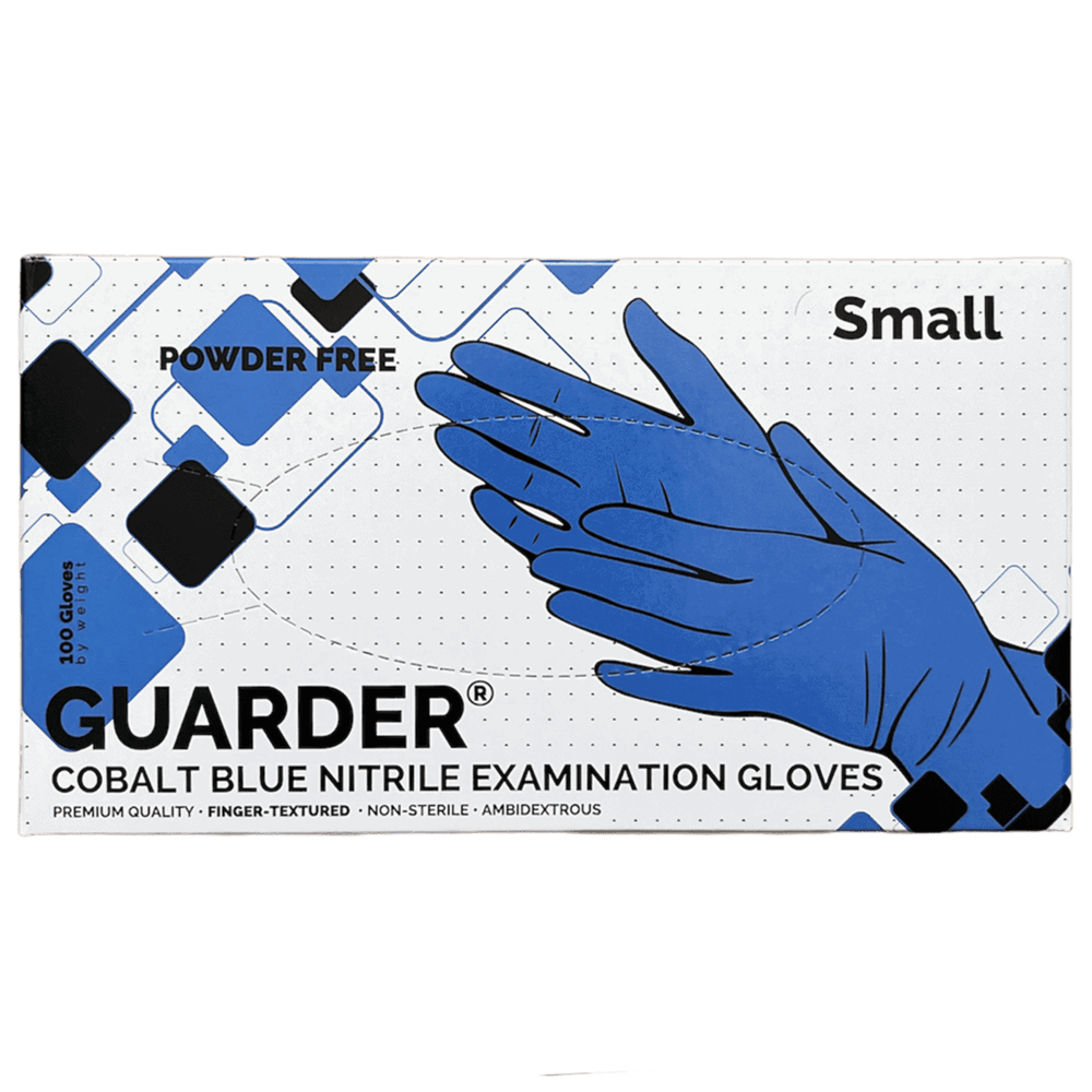 Gumikesztyű nitril púdermentes S 100 db/doboz GUARDER® Industry kék
