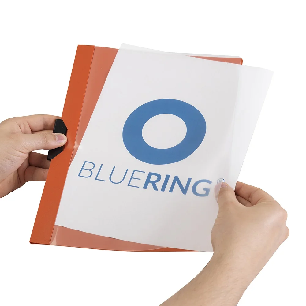 Gyorsfűző klip mappa A4, műanyag 30laphoz fém klippes Bluering® piros - Image 3