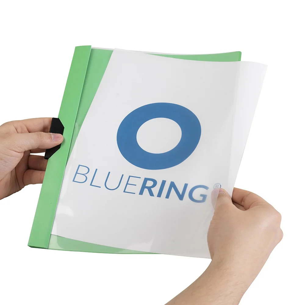 Gyorsfűző klip mappa A4, műanyag 30laphoz fém klippes Bluering® zöld - Image 3