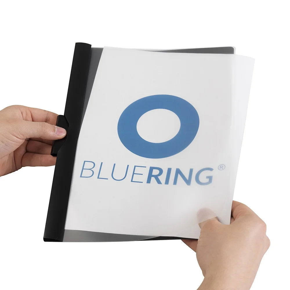 Gyorsfűző klip mappa A4, műanyag 60laphoz fém klippes Bluering® fekete - Image 3