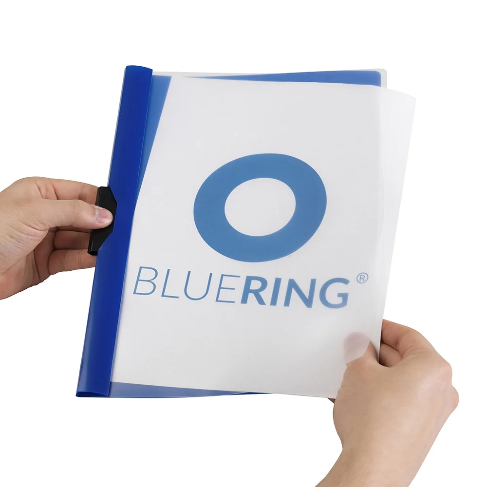 Gyorsfűző klip mappa A4, műanyag 60laphoz fém klippes Bluering® kék - Image 3