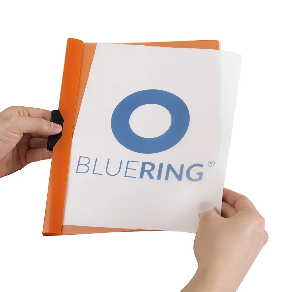 Gyorsfűző klip mappa A4, műanyag 60laphoz fém klippes Bluering® narancssárga - Image 3