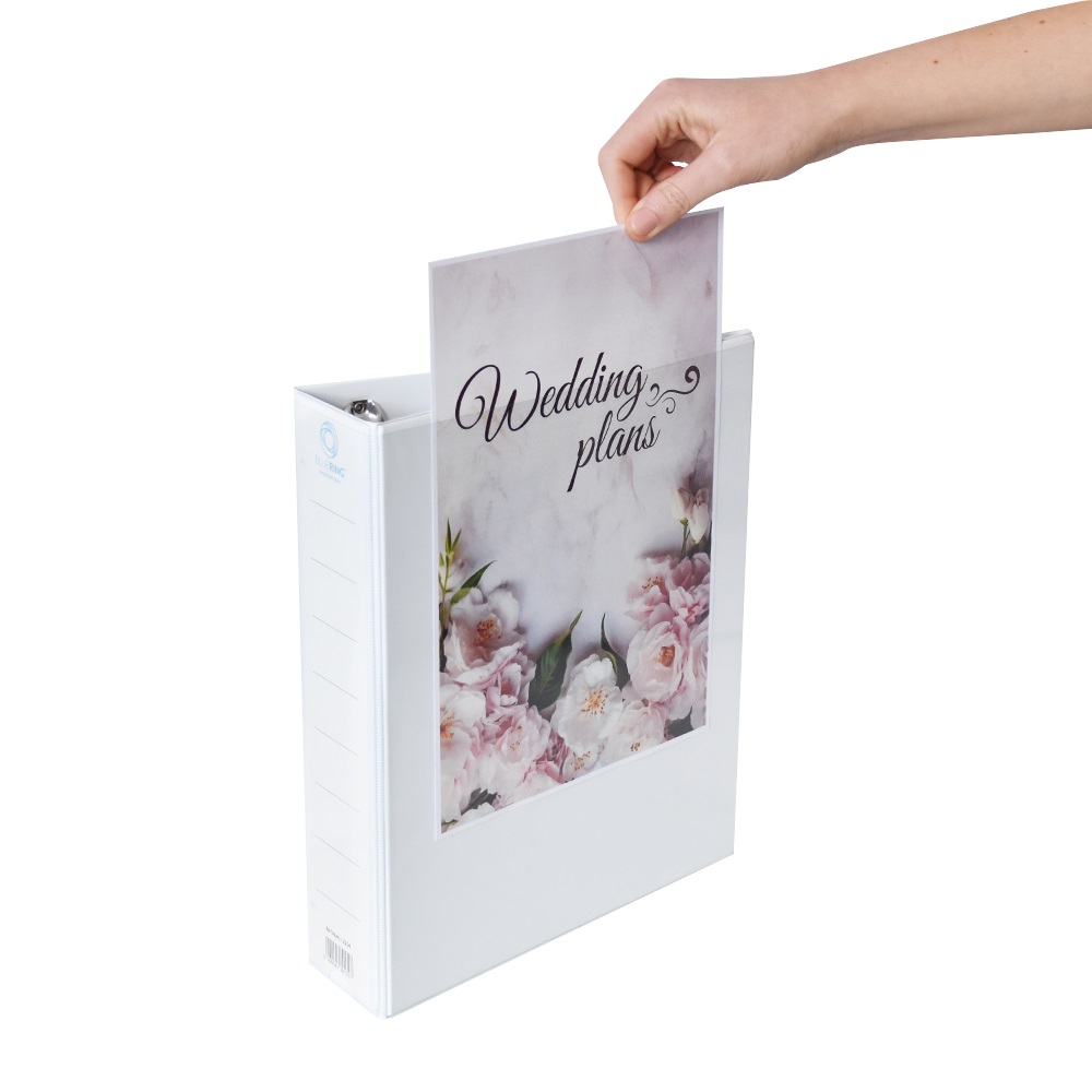 Gyűrűskönyv panorámás A4, 5cm, 4 gyűrűs Bluering® fehér - Image 2