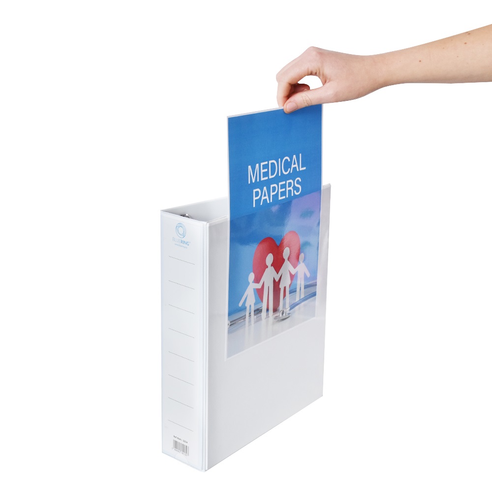 Gyűrűskönyv panorámás A4, 7,6cm, 4 gyűrűs Bluering® fehér - Image 2