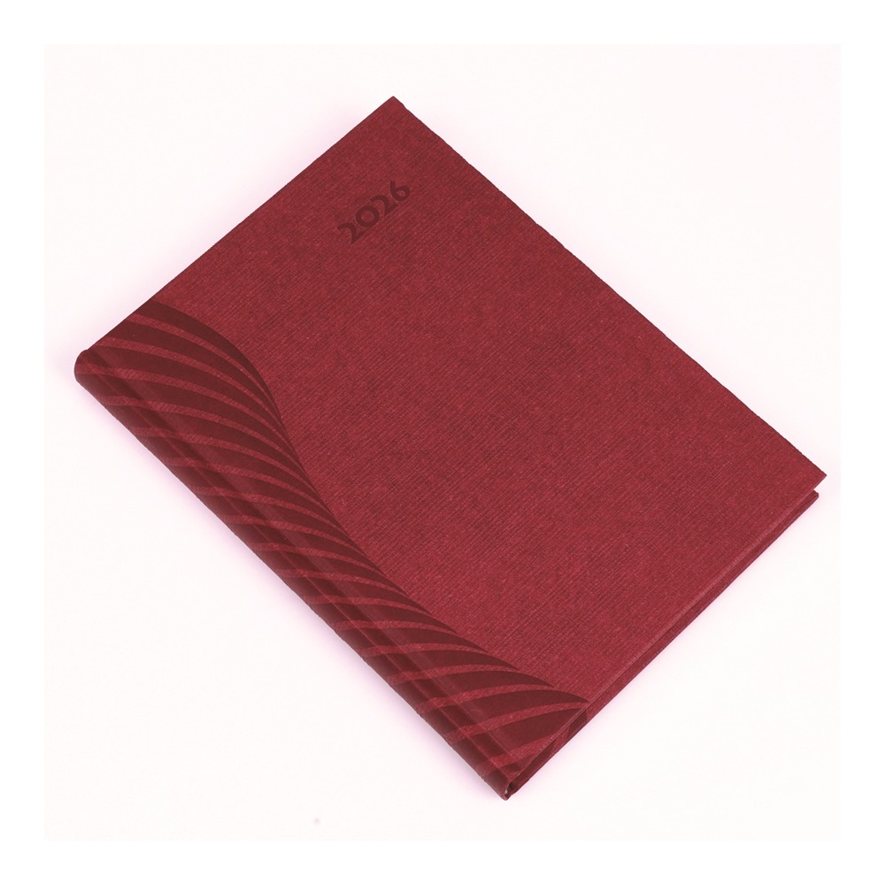 Határidőnapló Amigo A/5, napi fehér lapokkal bordó Realsystem 2026.