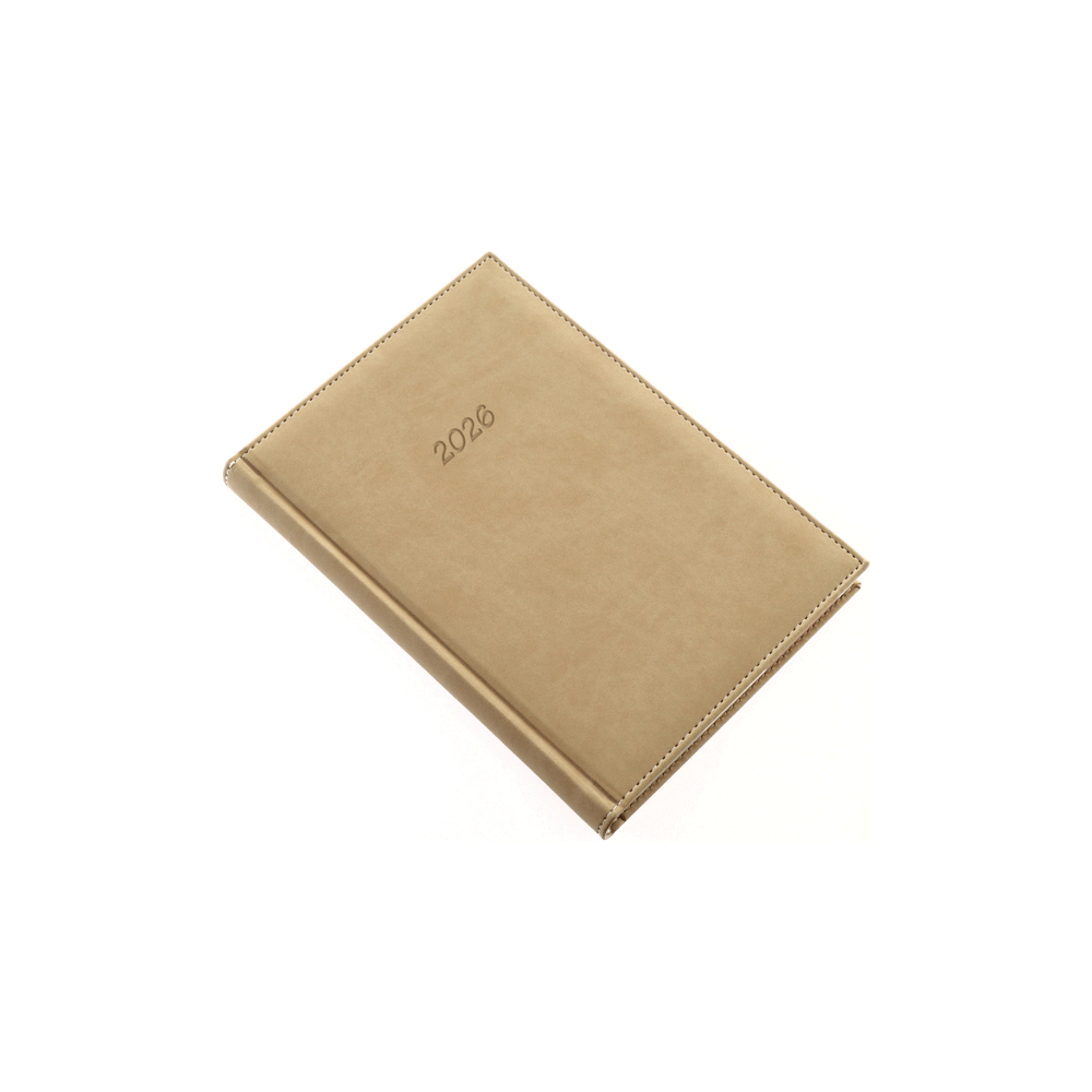 Határidőnapló Bolero A/5, napi krémszínű lapokkal drapp Realsystem 2026.