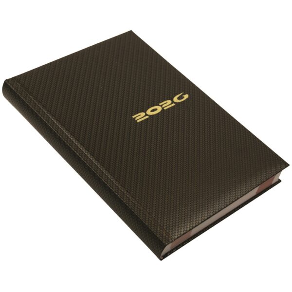 Határidőnapló Carbon A/5, napi fehér lapokkal bronz Realsystem 2026.