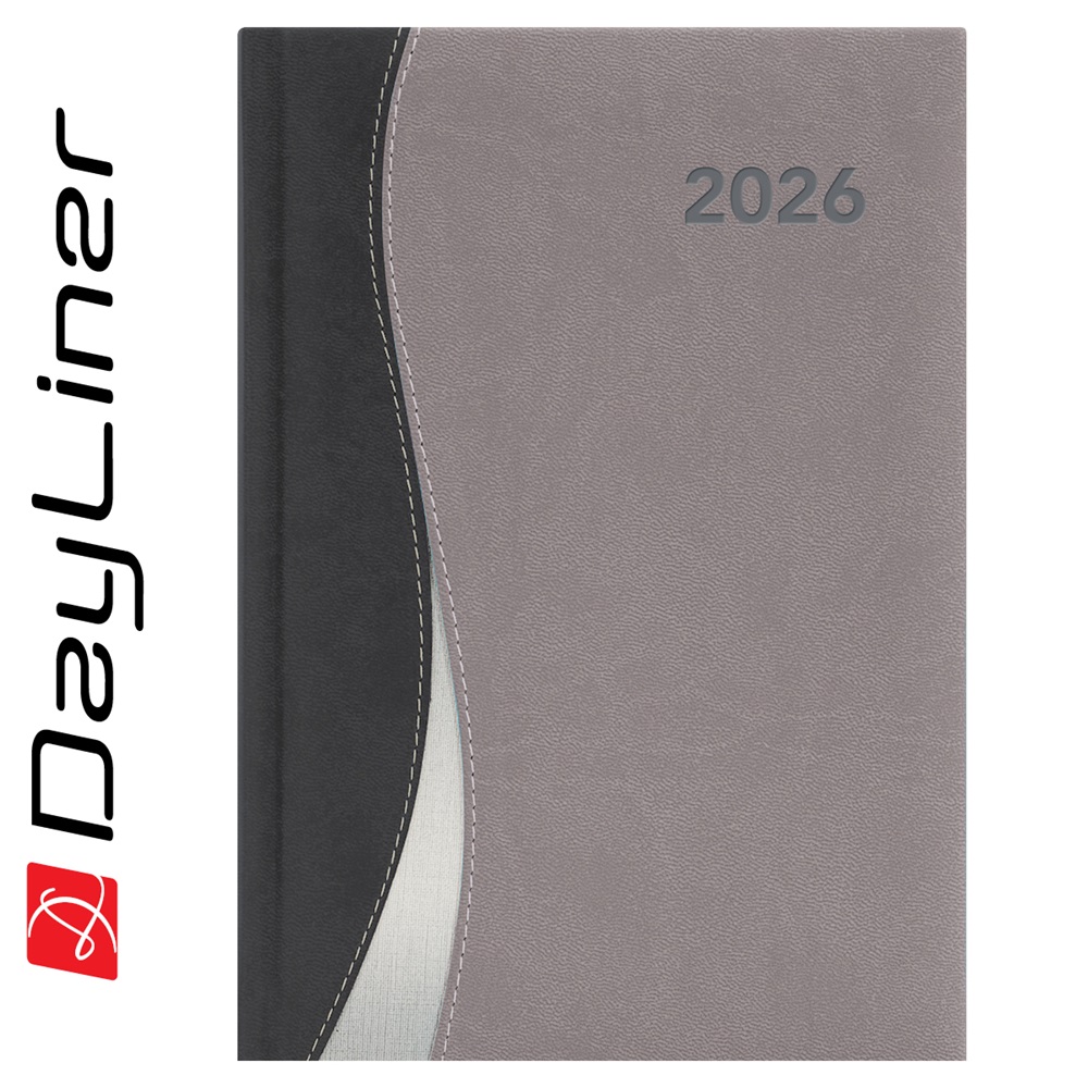 Határidőnapló Dubai A5 napi, fehér lapokkal fekete-szürke Dayliner 2026.