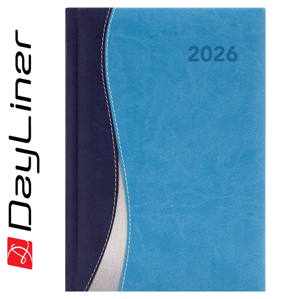 Határidőnapló Dubai A5 napi, fehér lapokkal kék-világoskék Dayliner 2026.