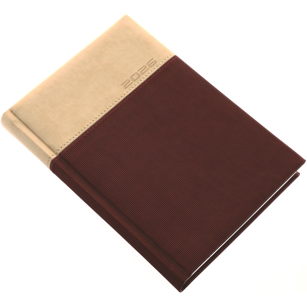 Határidőnapló Lux A/5, napi fehér lapokkal barna Realsystem 2026.